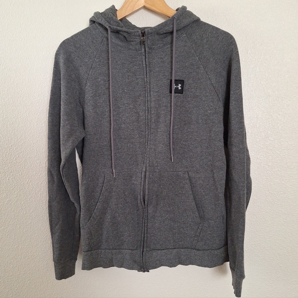 UNDER ARMOUR Mens Heather Gray Zip up Hoodie Size M